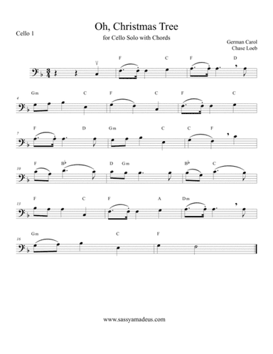 Oh, Christmas Tree for Cello Solo (arr. Chase Loeb)
