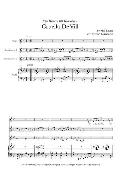 Cruella De Vil (arr. Ivan Marinovic)