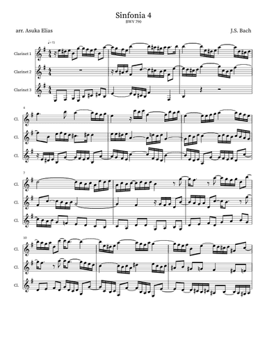Sinfonia 4 (BWV 790) (arr. Asuka Elias)