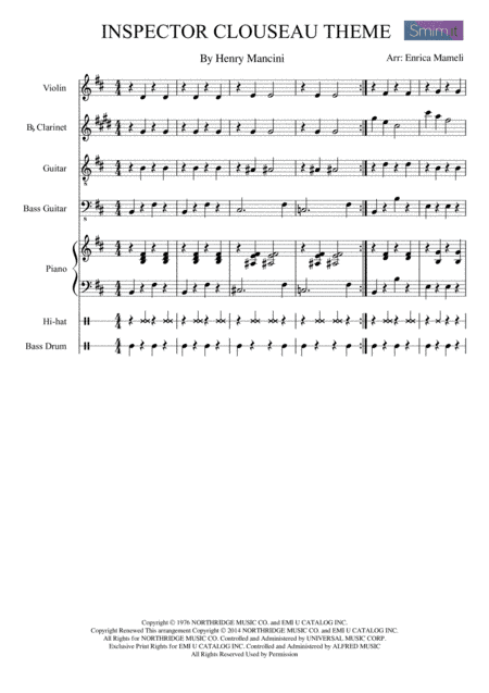 Inspector Clouseau Theme (arr. Enrica Mameli)