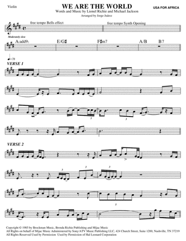 We Are The World (arr. Jorge Juárez)