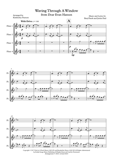 Waving Through A Window (arr. Wind Sheet Music Arrangements)