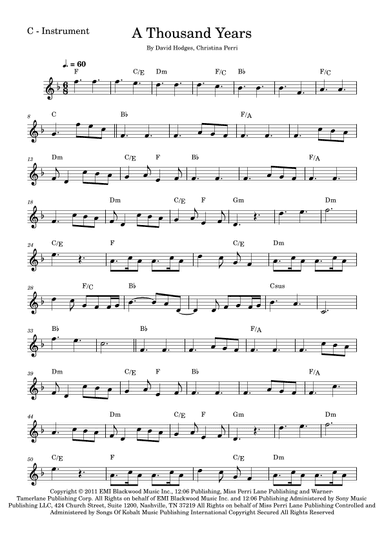 A Thousand Years (arr. Fabio Eduardo de Oliveira)