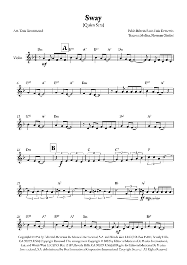 Sway (quien Sera) (arr. Tom Drummond)