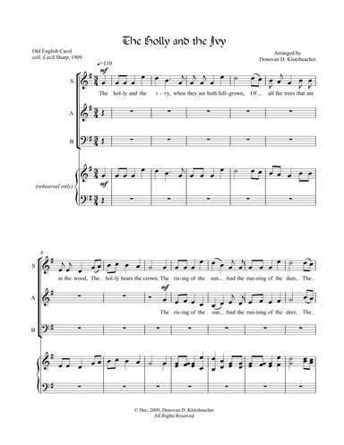The Holly and the Ivy (arr. Donovan D. Klotzbeacher)