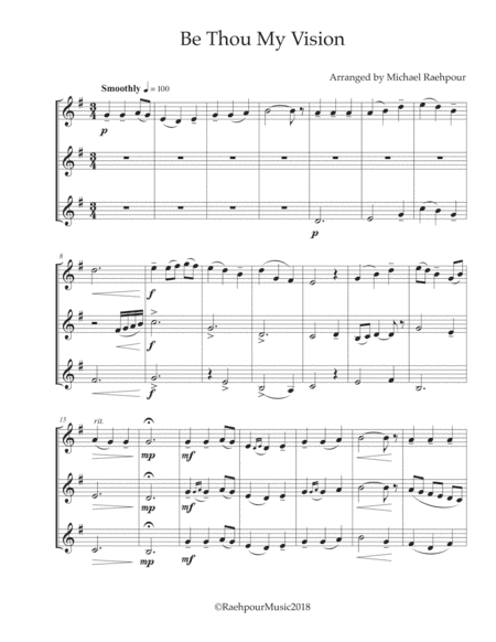 Be Thou My Vision - Trumpet Trio (arr. Michael Raehpour)