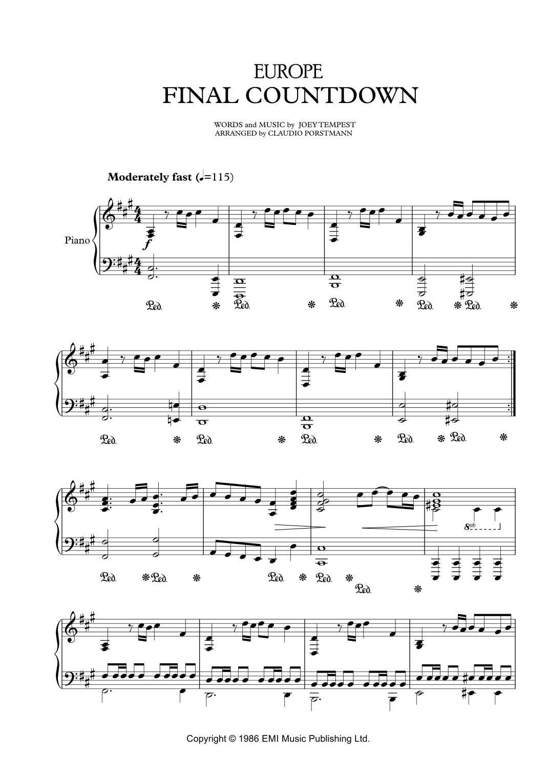 Final Countdown (arr. Claudio Porstmann)