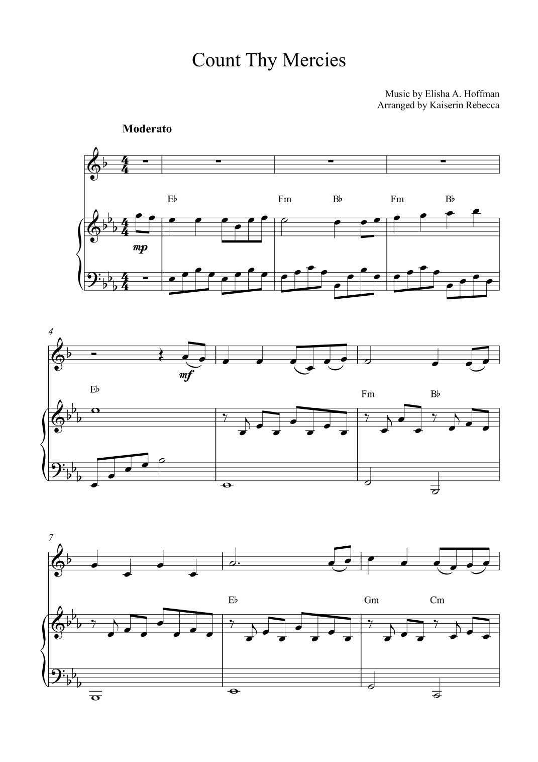 Count Thy Mercies (arr. Kaiserin Rebecca)