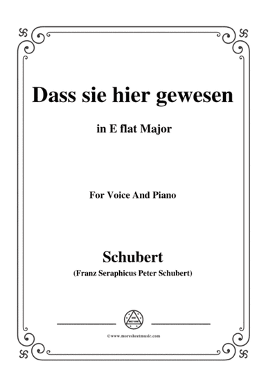 Schubert-Dass sei hier gewesen,in E flat Major,Op.59,No.2,for Voice and Piano (arr. MSM)