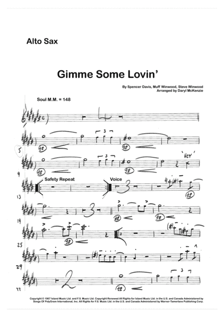 Gimme Some Lovin' (arr. Daryl McKenzie)