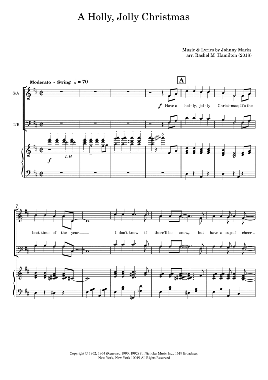 A Holly Jolly Christmas (arr. Rachel M Hamilton)