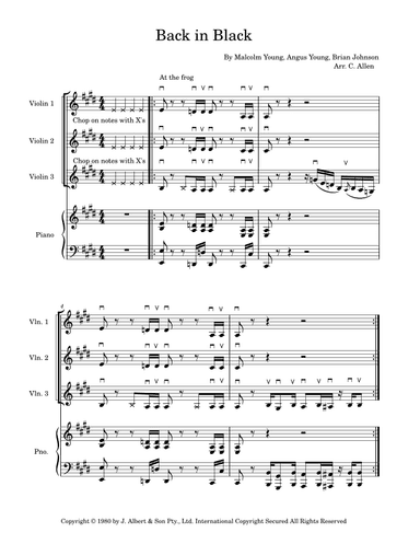 Back In Black (arr. C. Allen)