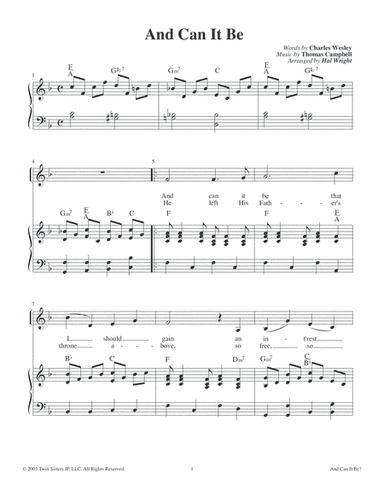 And Can It Be (arr. Hal Wright)