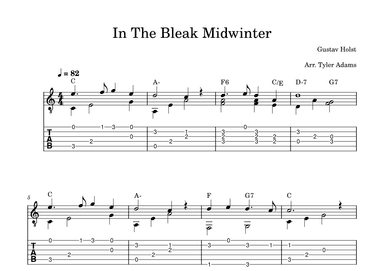 In The Bleak Midwinter (Beginner Solo Guitar) (arr. Tyler Adams)