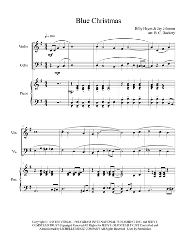 Blue Christmas (arr. B. C. Dockery)