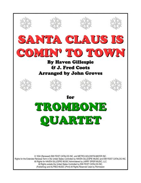 Santa Claus Is Comin' To Town (arr. John Groves)