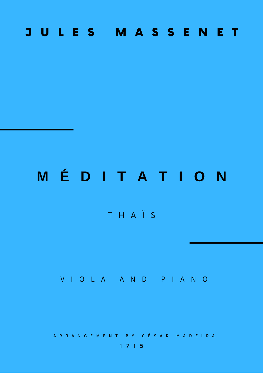 Meditation from Thais - Viola and Piano (Full Score) (arr. César Madeira)