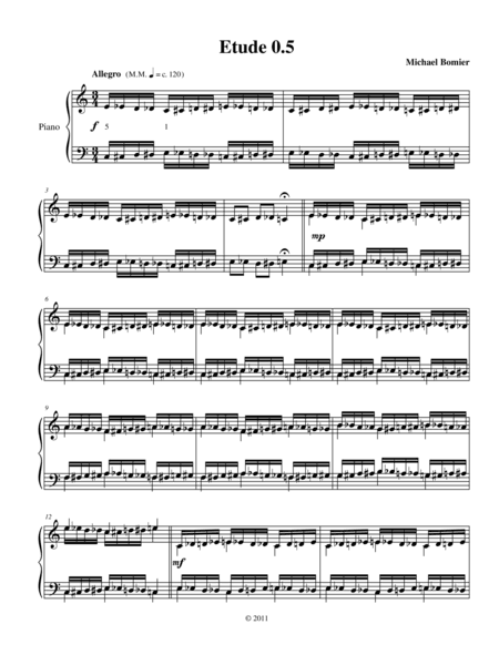 25 Etudes for Piano Solo, using Symmetry, Mirroring and Intervals