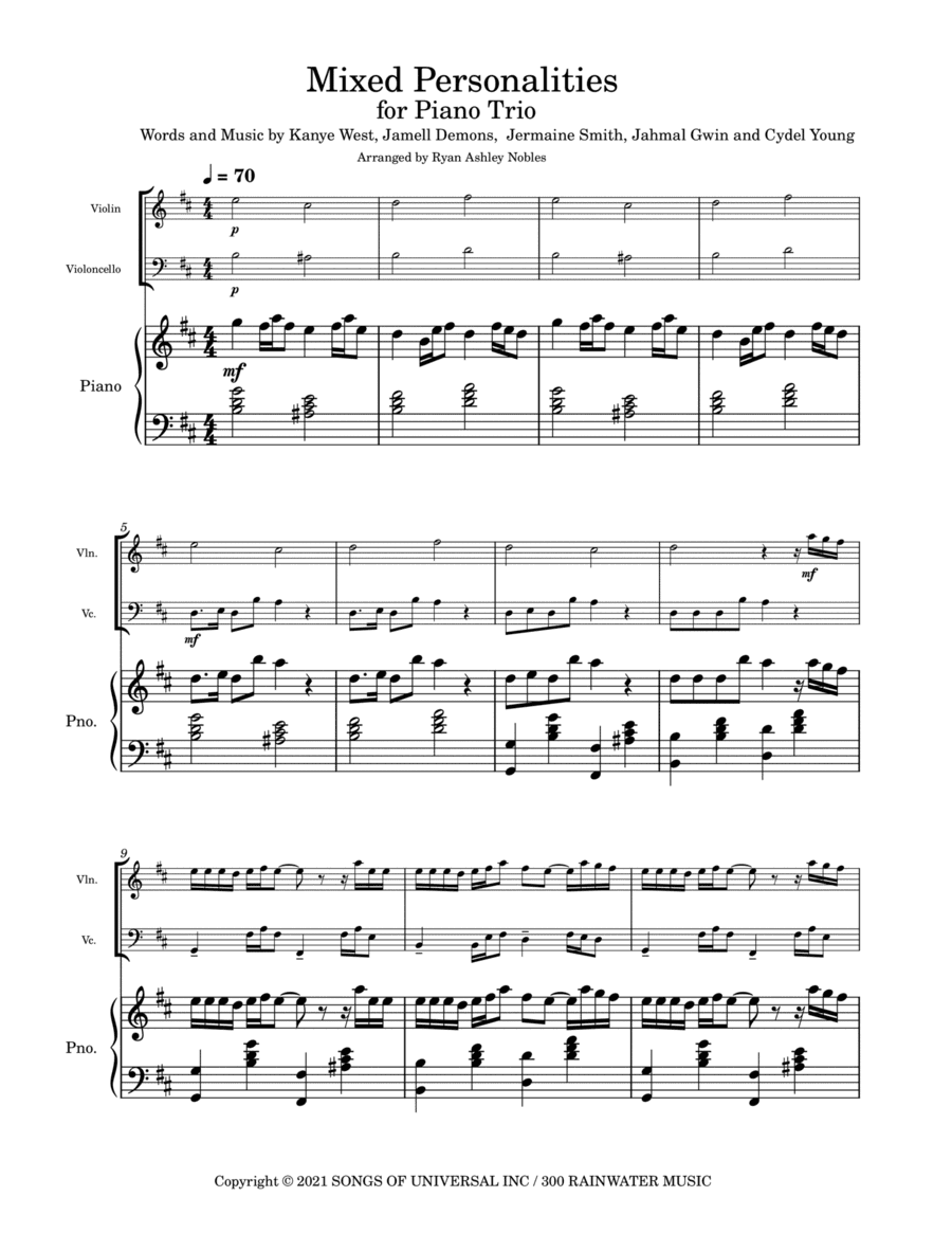 Mixed Personalities (arr. Ryan Ashley Nobles)