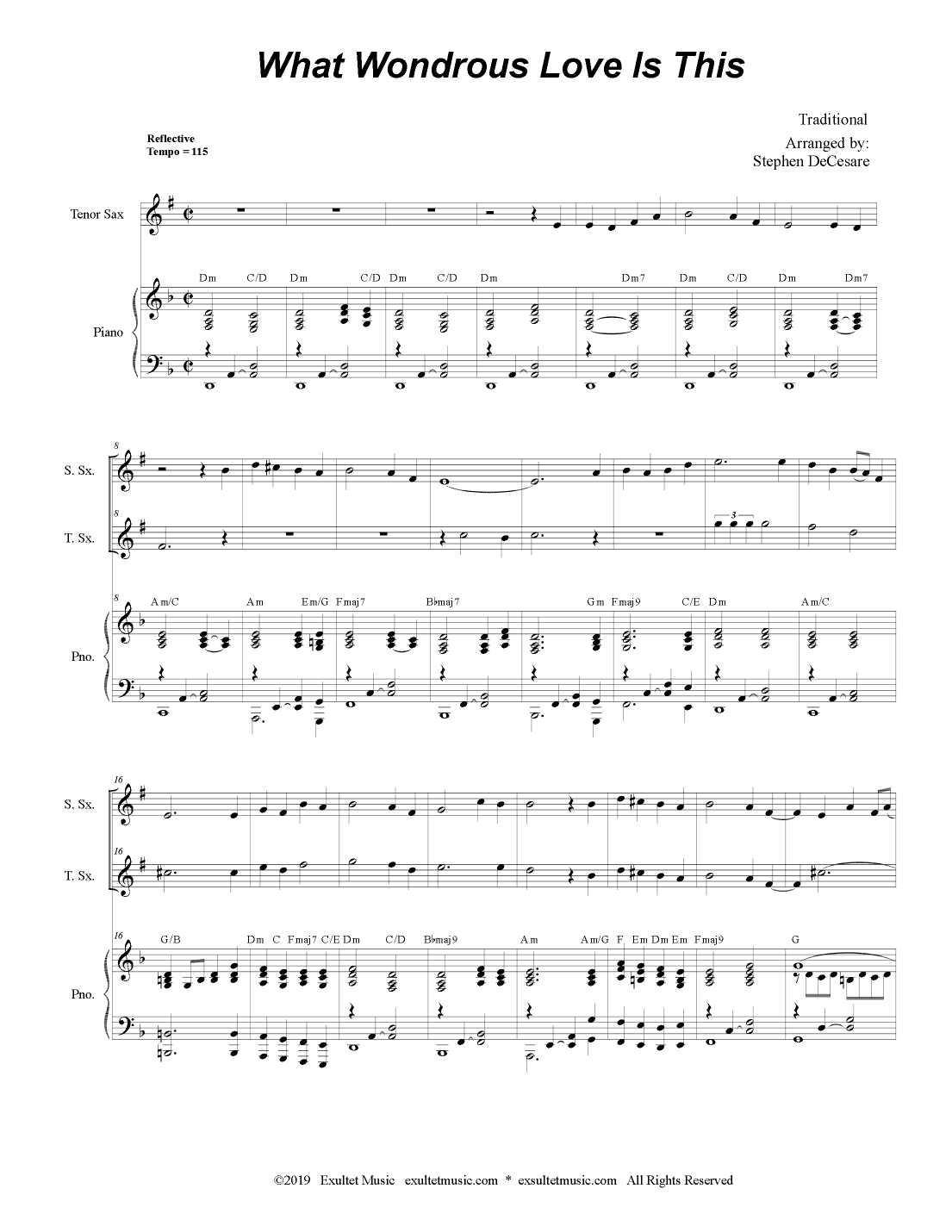 What Wondrous Love Is This (Duet for Soprano and Tenor Saxophone) (arr. Stephen DeCesare)