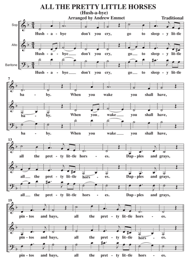 Hush-A-Bye A Cappella SAB (arr. Andrew Emmet)