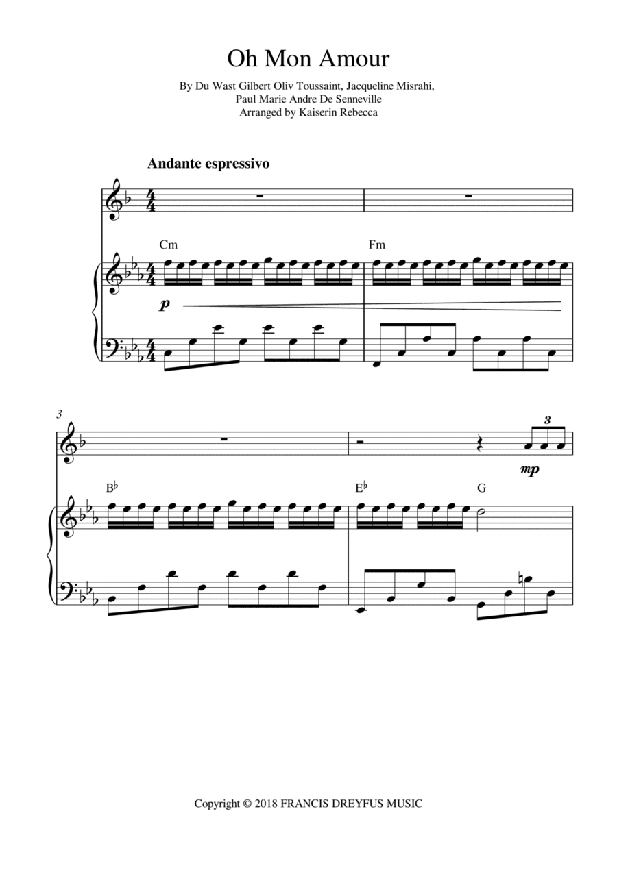 Oh Mon Amour (arr. Kaiserin Rebecca)