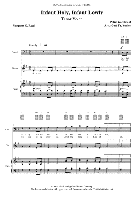 Infant Holy, Infant Lowly (arr. Gert Th. Walter)
