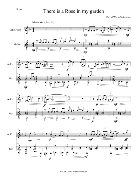 There is a Rose in my Garden for alto flute and guitar