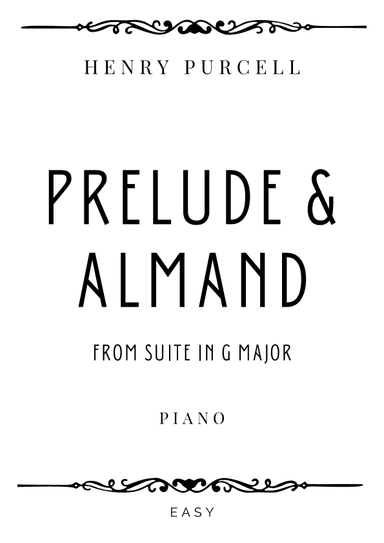 Purcell - Prelude and Almand from Suite in G Major - Easy (arr. Piacere Music Sheets)
