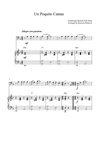 Un Poquito Cantas (arr. Kaiserin Rebecca)
