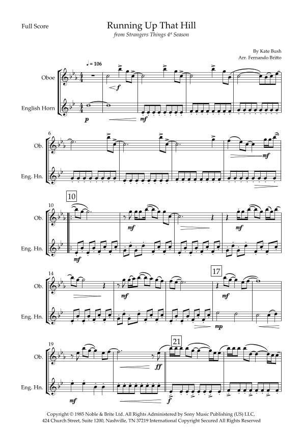 Running Up That Hill (arr. Fernando Britto)
