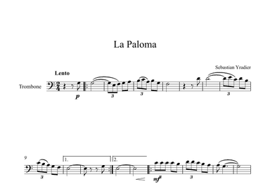 La Paloma - Sebastian Yradier (Trombone) (arr. Digital Book Music)
