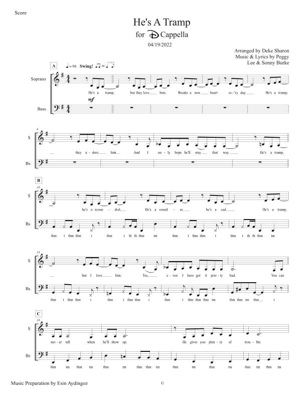 He's A Tramp (arr. Deke Sharon)