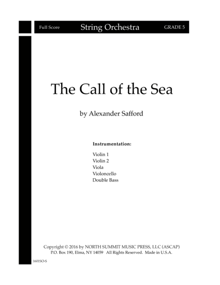 The Call of the Sea Score and Parts