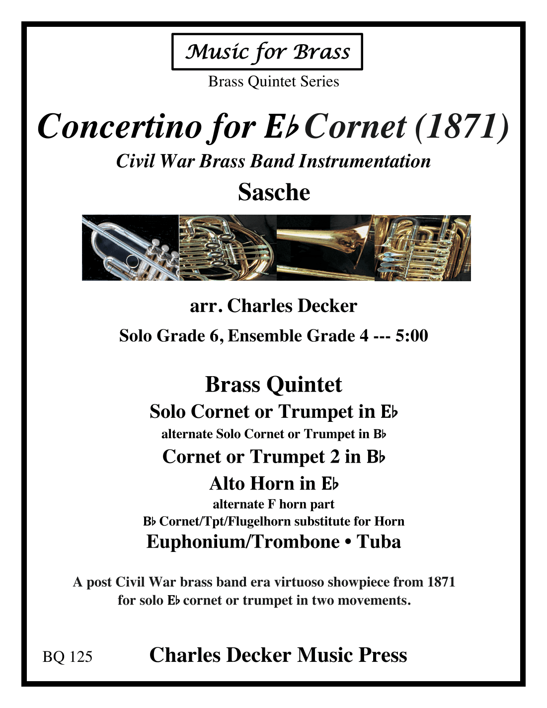 Concertino for Eb Cornet (1871) for Brass Quintet (arr. Charles Decker)