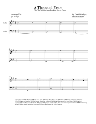 A Thousand Years (arr. Jo Araujo)