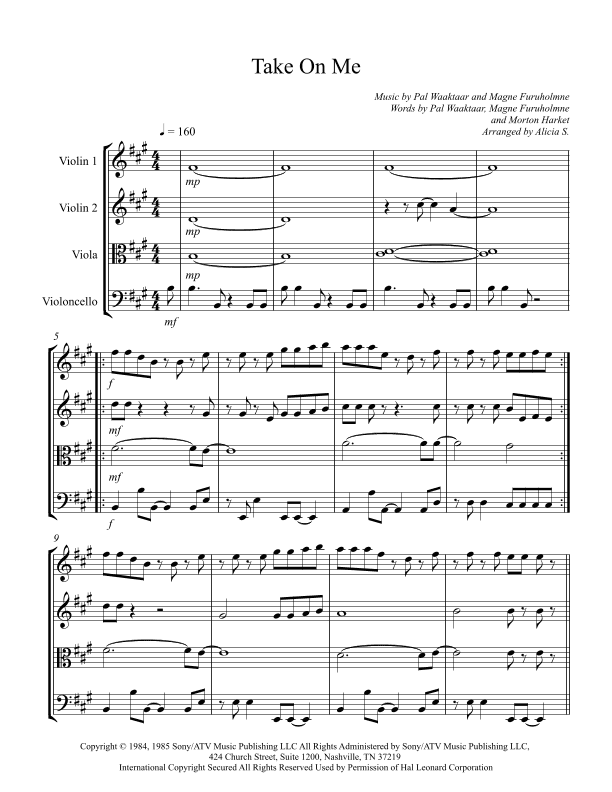 Take On Me (arr. Alicia S.)