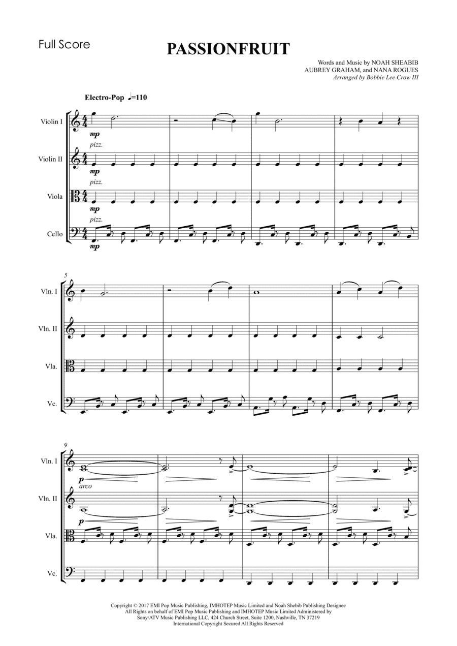 Passionfruit (arr. BLC3Music Services LLC)