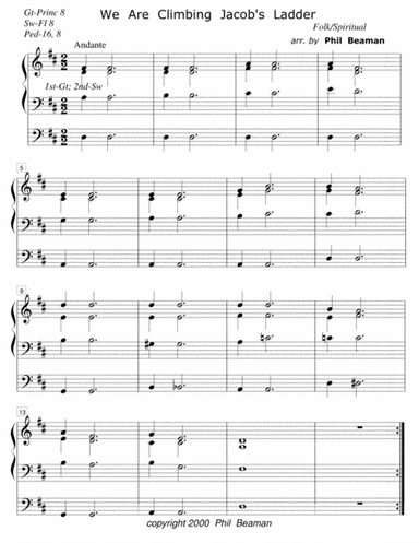 We Are Climbing Jacob's Ladder-organ solo (arr. Phil Beaman)