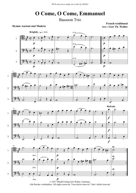 O Come, O Come, Emmanuel (arr. Gert Th. Walter)