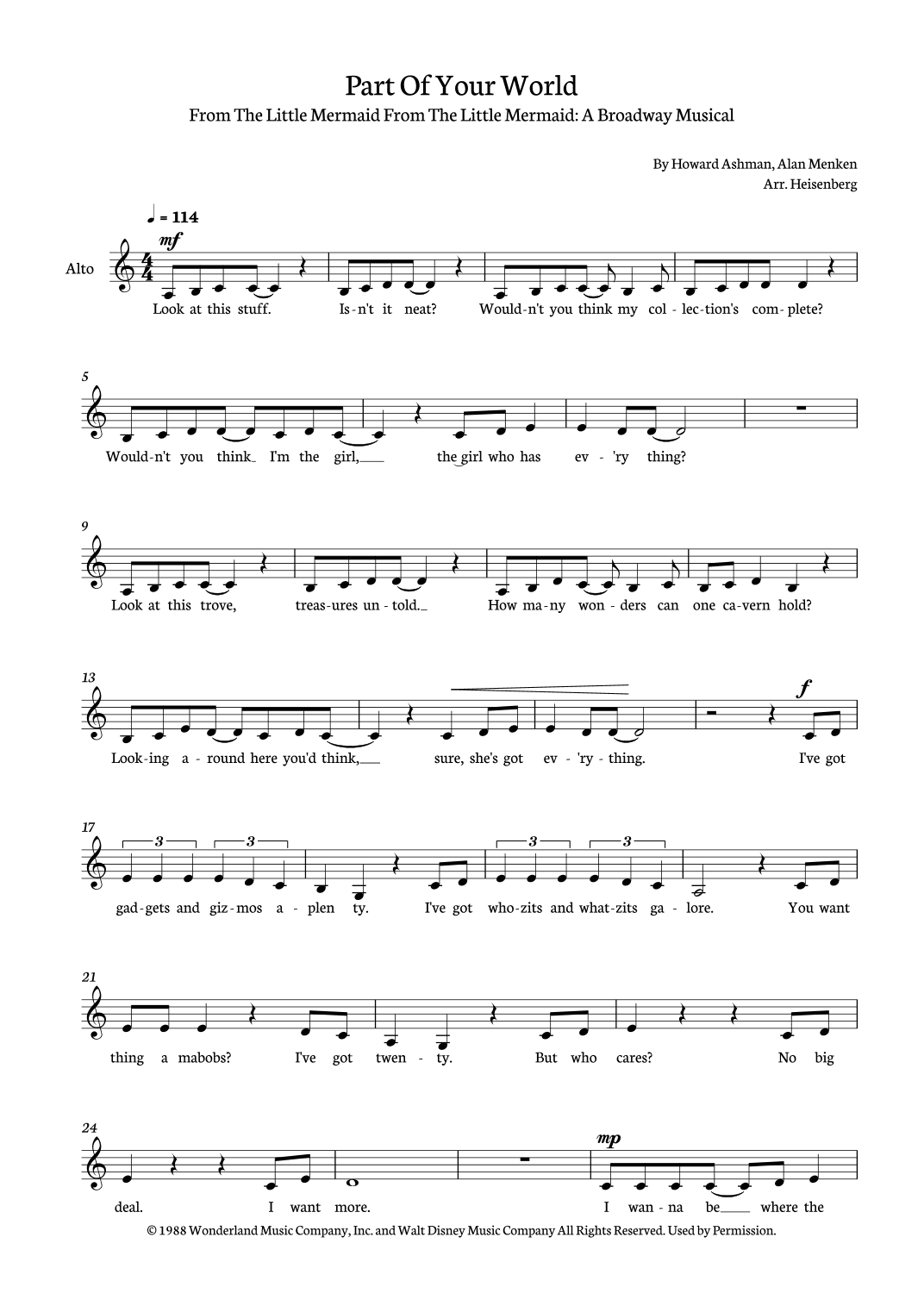 Part Of Your World (arr. Heisenberg)