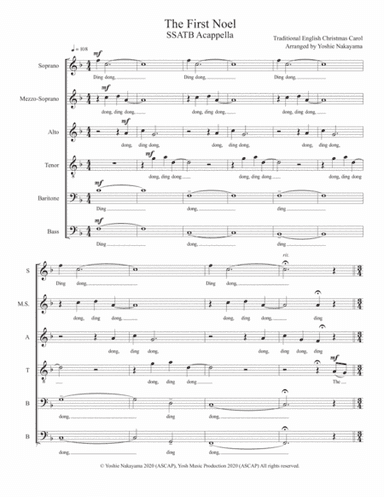 The First Noel - SSATBB Acappella (arr. Yoshie Nakayama)