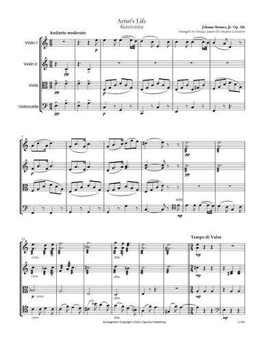 Künstlerleben (Artist's Life) (arr. Stephen Levintow)