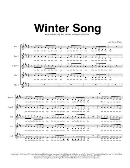 Winter Song (arr. Bryan Sharpe)