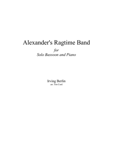 Alexander's Ragtime Band (arr. Tim Curd.)