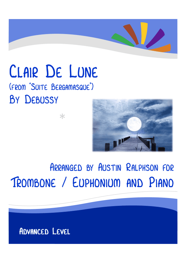 Clair De Lune (Debussy) - trombone / euphonium and piano with FREE BACKING TRACK (arr. Austin Ralphson)