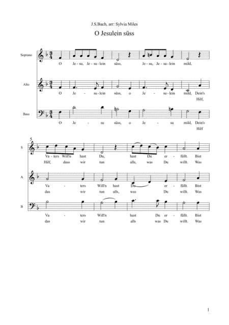 O Jesulein süss (arr. Sylvia Miles)