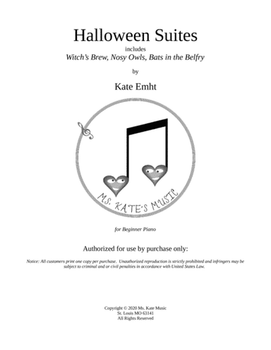 Halloween Suite I: "Witches' Brew," "Nosy Owls," "Bats in the Belfry" (Beginner Piano)