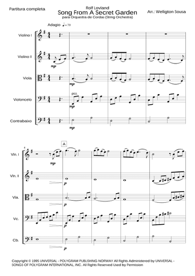 Song From A Secret Garden (korean Version) (arr. Jose Welligton Sousa de Castro)
