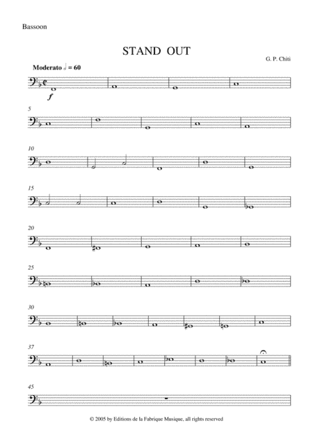 Gian Paolo Chiti: Standout for intermediate concert band: bassoon part